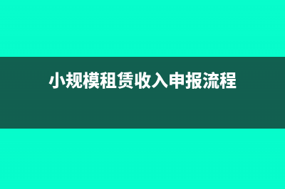 小规模租赁收入怎样申报(小规模租赁收入申报流程)