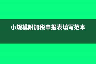 小规模附加税申报表怎么填写(小规模附加税申报表填写范本)