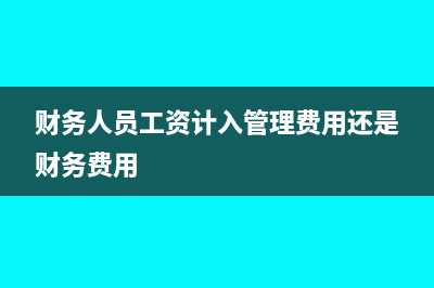 财务人员工资计入什么科目(财务人员工资计入管理费用还是财务费用)
