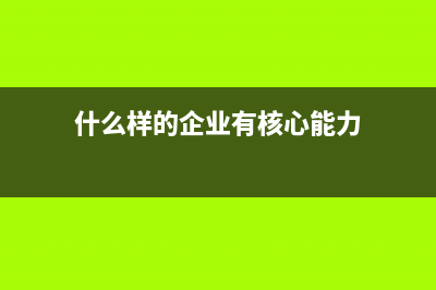 什么样的企业核定征收企业所得税?(什么样的企业有核心能力)