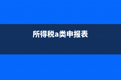 所得税表A类B类的区分原则是什么?(所得税a类申报表)