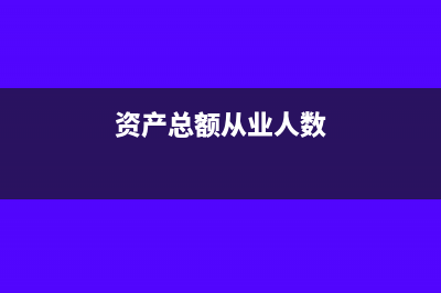 资产总额、从业人员如何计算?(资产总额从业人数)