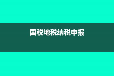 国税地税申报的税种都有哪些?(国税地税纳税申报)