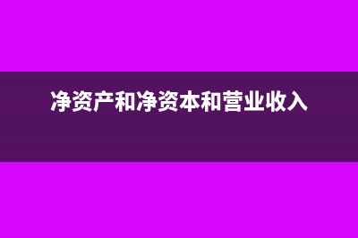 净资产和净资本的区别?(净资产和净资本和营业收入)