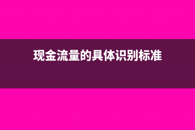 现金流量的具体内容有哪些？(现金流量的具体识别标准)