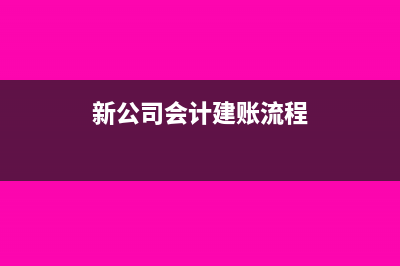 新公司建账会计分录(新公司会计建账流程)