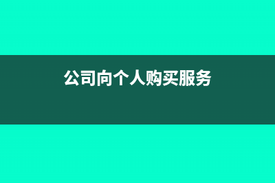 公司向个人购买材料没发票如何入账?(公司向个人购买服务)
