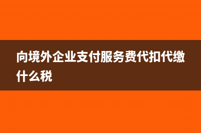 向境外企业支付借款利息怎么处理所得税?(向境外企业支付服务费代扣代缴什么税)