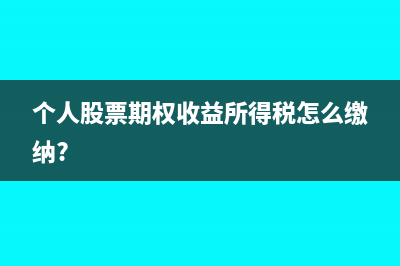 个人股票期权收益所得税怎么缴纳?