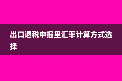 出口退税换汇成本说明怎么写？(出口退税申报里汇率计算方式选择)