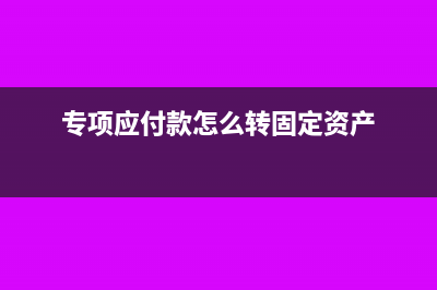 专项应付款怎么冲销?(专项应付款怎么转固定资产)