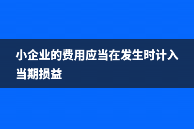 小企业期间费用税前扣除有哪些?(小企业的费用应当在发生时计入当期损益)