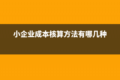 小企业成本核算方法有哪些?(小企业成本核算方法有哪几种)