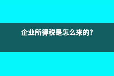 企业所得税是怎样做汇算清缴?(企业所得税是怎么来的?)