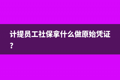 计提员工社保拿什么做原始凭证?