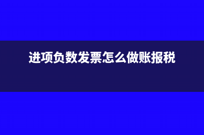 进项票是负数怎么报税?(进项负数发票怎么做账报税)