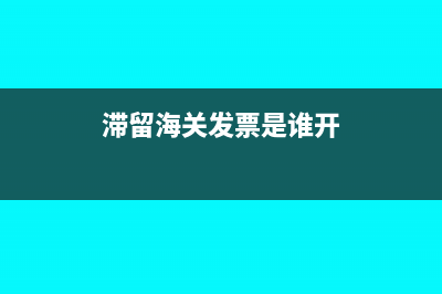 滞留海关发票是什么意思?(滞留海关发票是谁开)