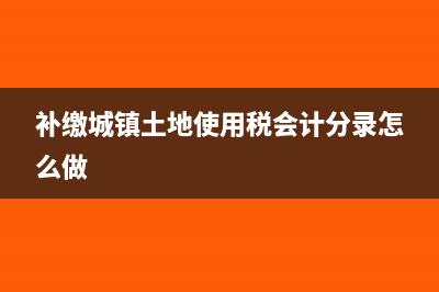 补缴城镇土地使用税调整分录怎么写?(补缴城镇土地使用税会计分录怎么做)