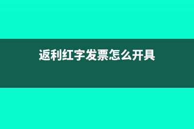 返利开具红字发票账务处理?(返利红字发票怎么开具)