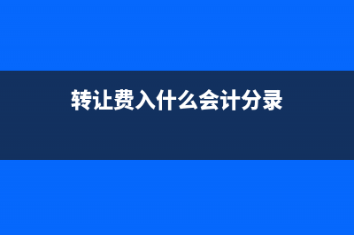 投入的转让费用如何记账?(转让费入什么会计分录)