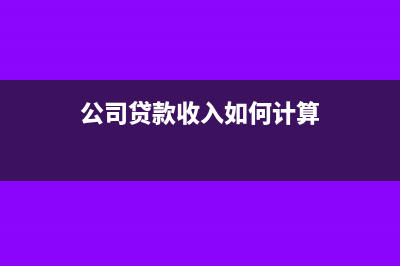 公司贷款收入如何做账?(公司贷款收入如何计算)