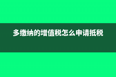 多缴纳的增值税不能退税如何处理?(多缴纳的增值税怎么申请抵税)