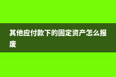 其他应付款下的公司往来如何账务处理?(其他应付款下的固定资产怎么报废)