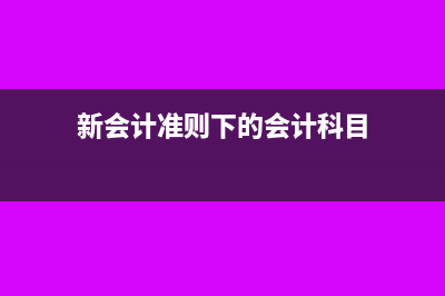 新会计准则下的待摊费用?(新会计准则下的会计科目)