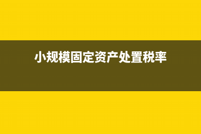 小规模固定资产清理填报(小规模固定资产处置税率)