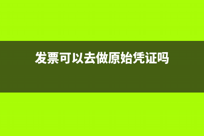 发票可以去做原始凭证吗？(发票可以去做原始凭证吗)