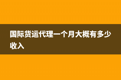 国际货运代理一般纳税多少？(国际货运代理一个月大概有多少收入)