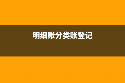 明细账分类？(明细账分类账登记)