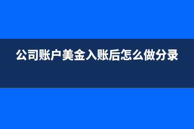 公司账户美金入账后怎么结汇？(公司账户美金入账后怎么做分录)