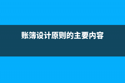 账簿设计原则的一般原则是什么(账簿设计原则的主要内容)