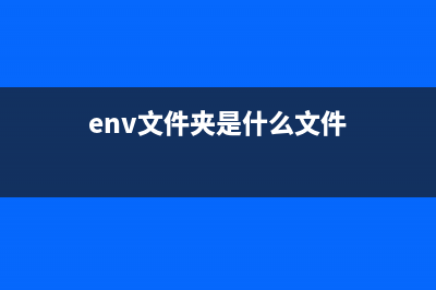 .env 文件(env文件夹是什么文件)
