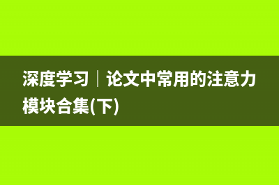 深度学习｜论文中常用的注意力模块合集(下)