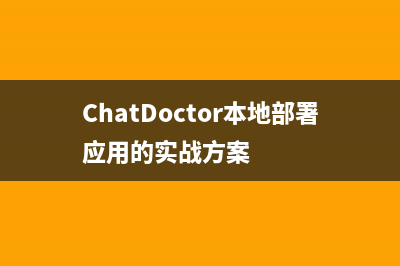 ChatDoctor本地部署应用的实战方案