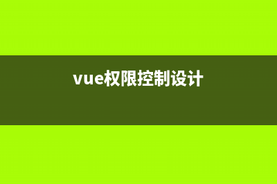 Vue权限控制(vue权限控制设计)
