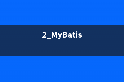 2.MyBatis