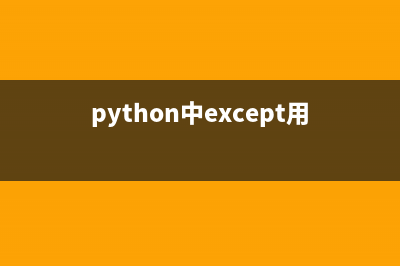 python中except的异常处理(python中except用法)