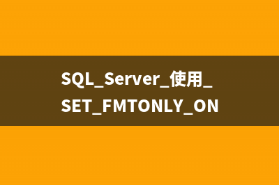 SQL Server 使用 SET FMTONLY ON 获得表的元数据