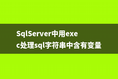 SqlServer中用exec处理sql字符串中含有变量的小例子