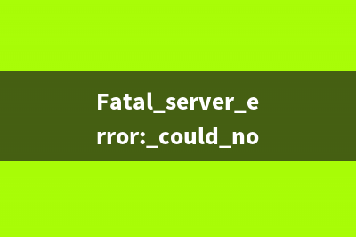 Fatal server error: could not open 无法进图形界面的解决办法