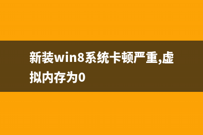 新装的win8系统桌面只有控制面板怎么办？(新装win8系统卡顿严重,虚拟内存为0)