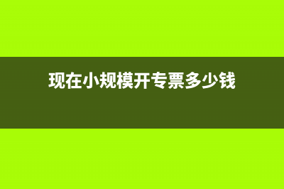 现在小规模开专票是多少税率？ (现在小规模开专票多少钱)