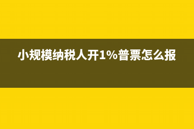 小规模纳税人开专票如何交税？ (小规模纳税人开1%普票怎么报税)