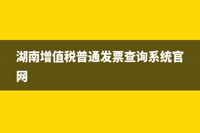 湖南增值税普通发票查询系统 (湖南增值税普通发票查询系统官网)