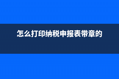 怎么打印纳税申报表？ (怎么打印纳税申报表带章的)