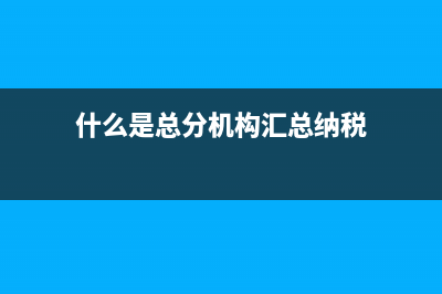 什么是总分机构或者非总分机构？ (什么是总分机构汇总纳税)