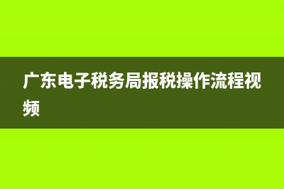 广东电子税务报税流程(广东税务报税操作流程) (广东电子税务局报税操作流程视频)